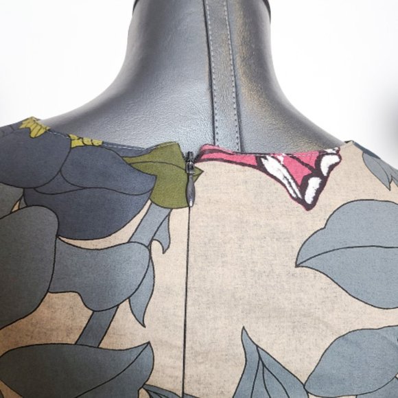 Marni Heathered Multi Floral Cotton Sleeveless Peplum Blouse/Top, - Picture 10 of 16